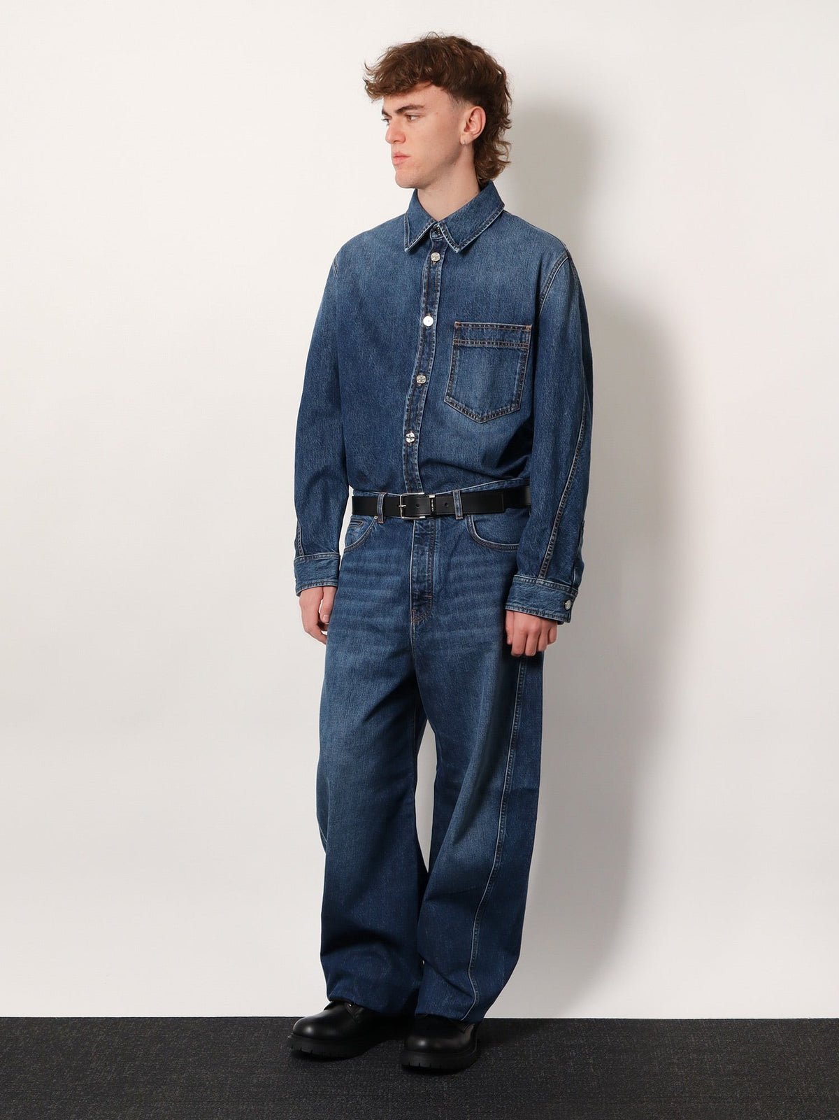 Givenchy Men's Twisted Stone Washed Denim Jeans Blue, view 2