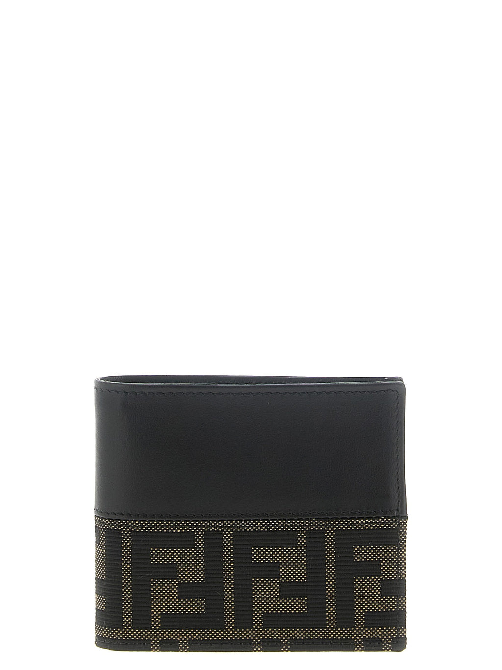 Fendi Two Color FF Jacquard Wallet Black