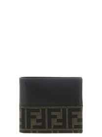 Fendi Two Color FF Jacquard Wallet Black