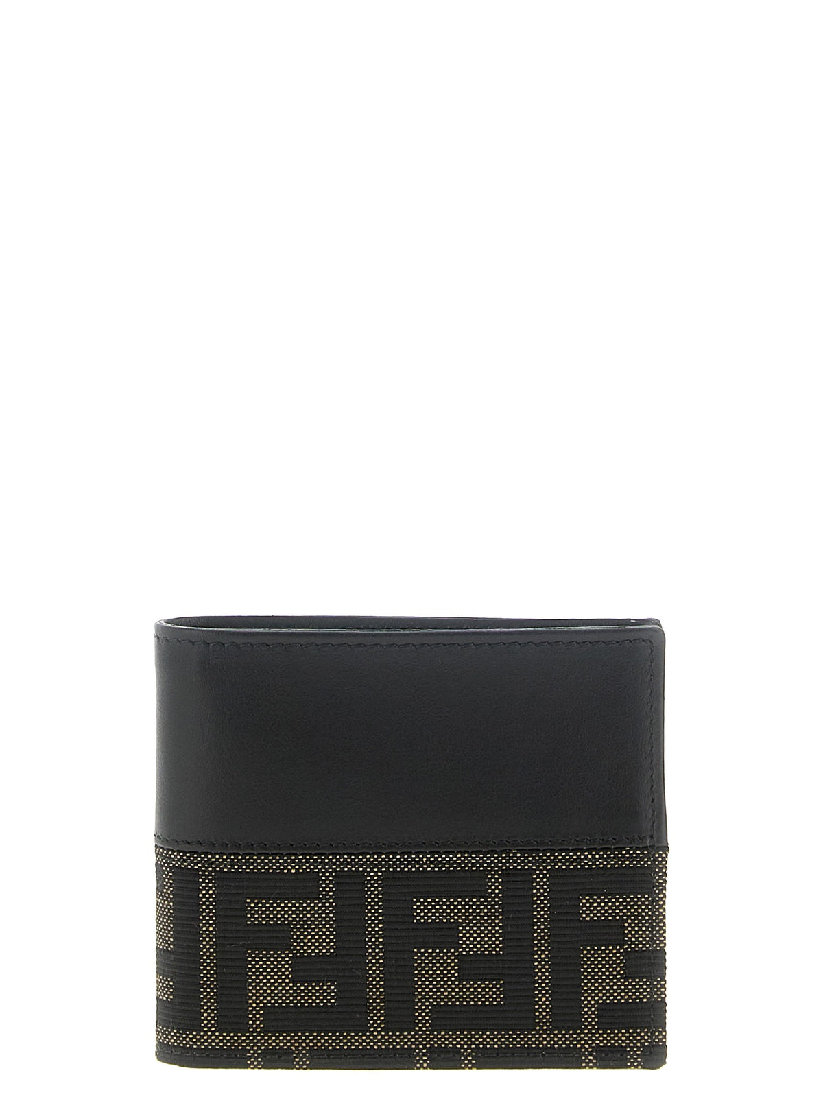 Fendi Two Color FF Jacquard Wallet Black