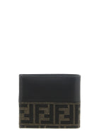 Fendi Two Color FF Jacquard Wallet Black, view 2