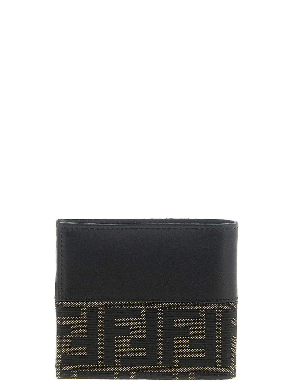 Fendi Two Color FF Jacquard Wallet Black, view 2