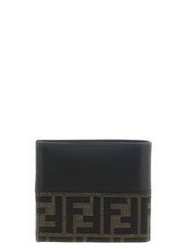 Fendi Two Color FF Jacquard Wallet Black, view 2