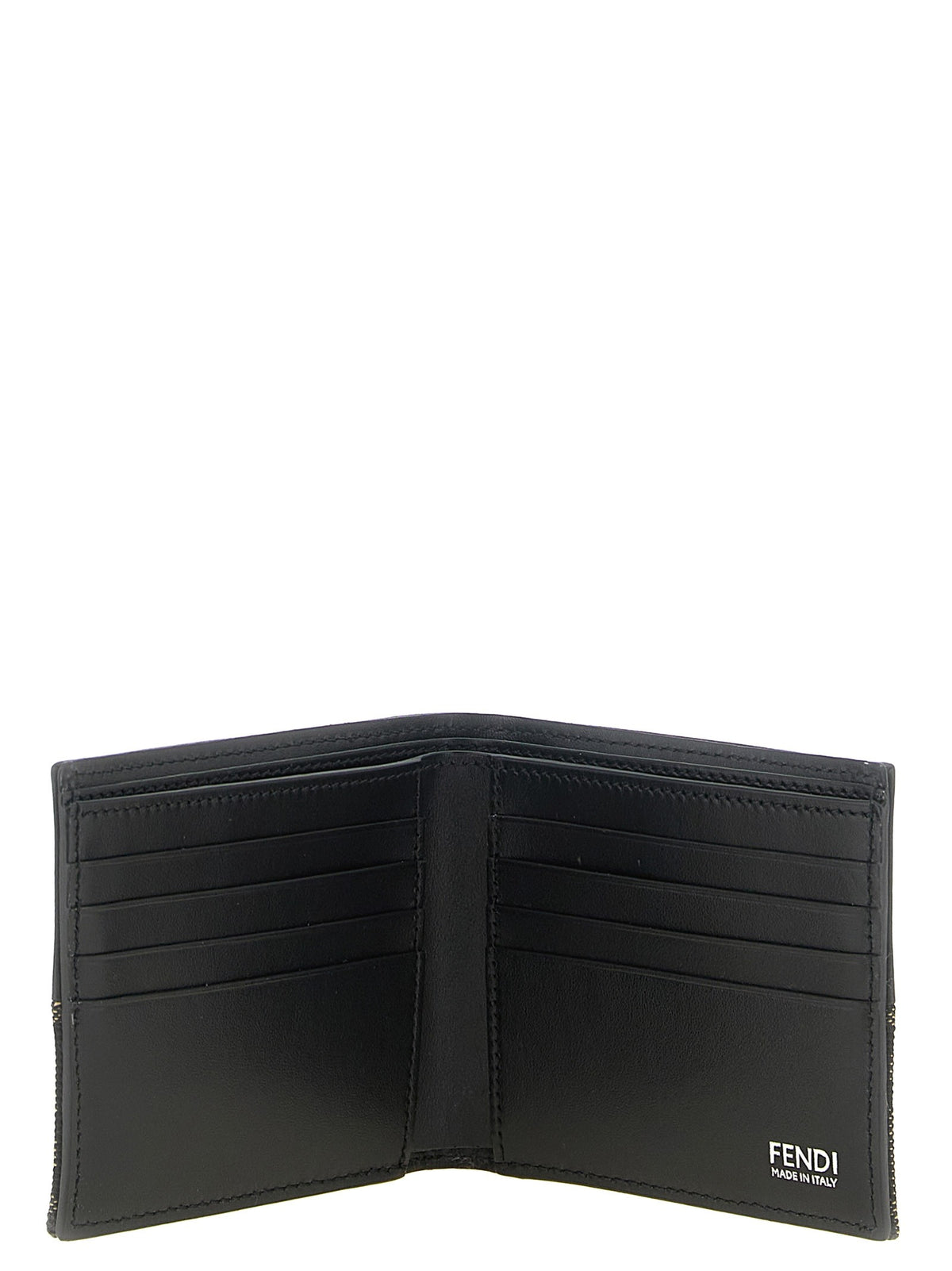 Fendi Two Color FF Jacquard Wallet Black, view 3