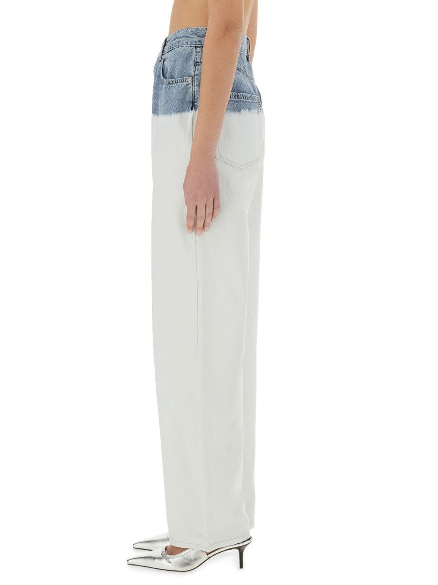 Moschino Jeans Women's Two Colour Jeans White, view 4