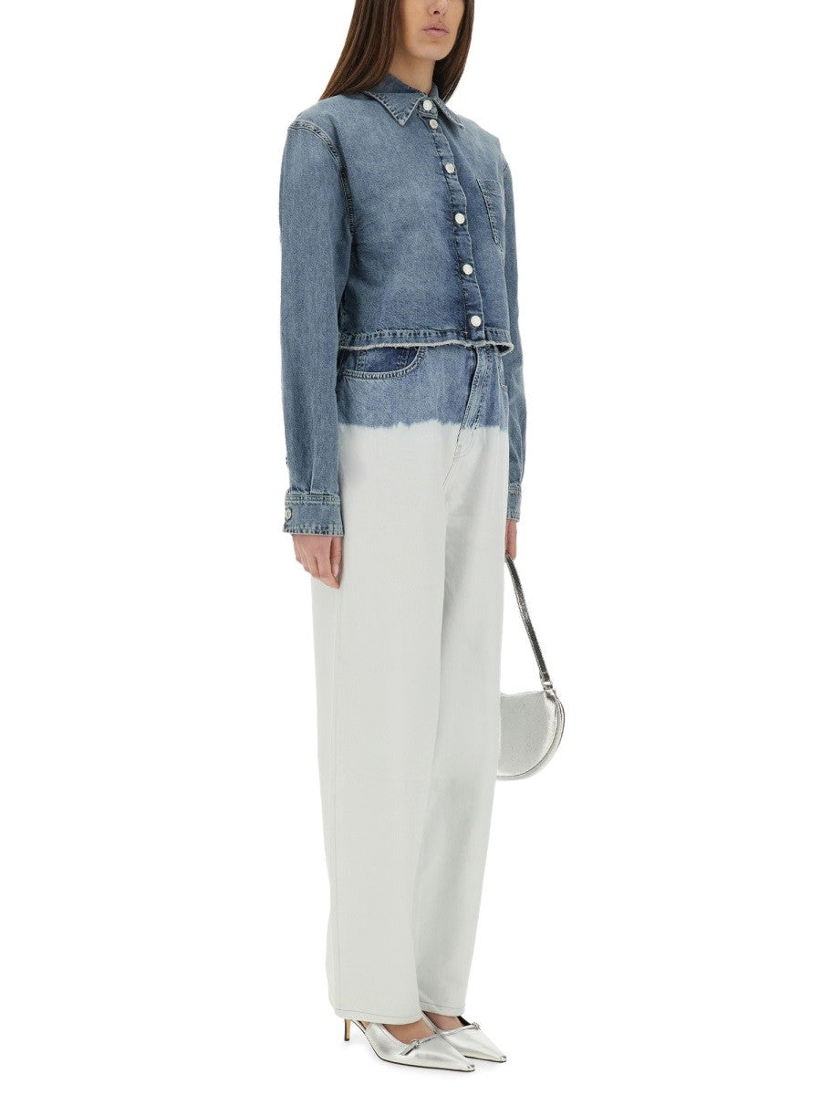 Moschino Jeans Women's Two Colour Jeans White, view 2