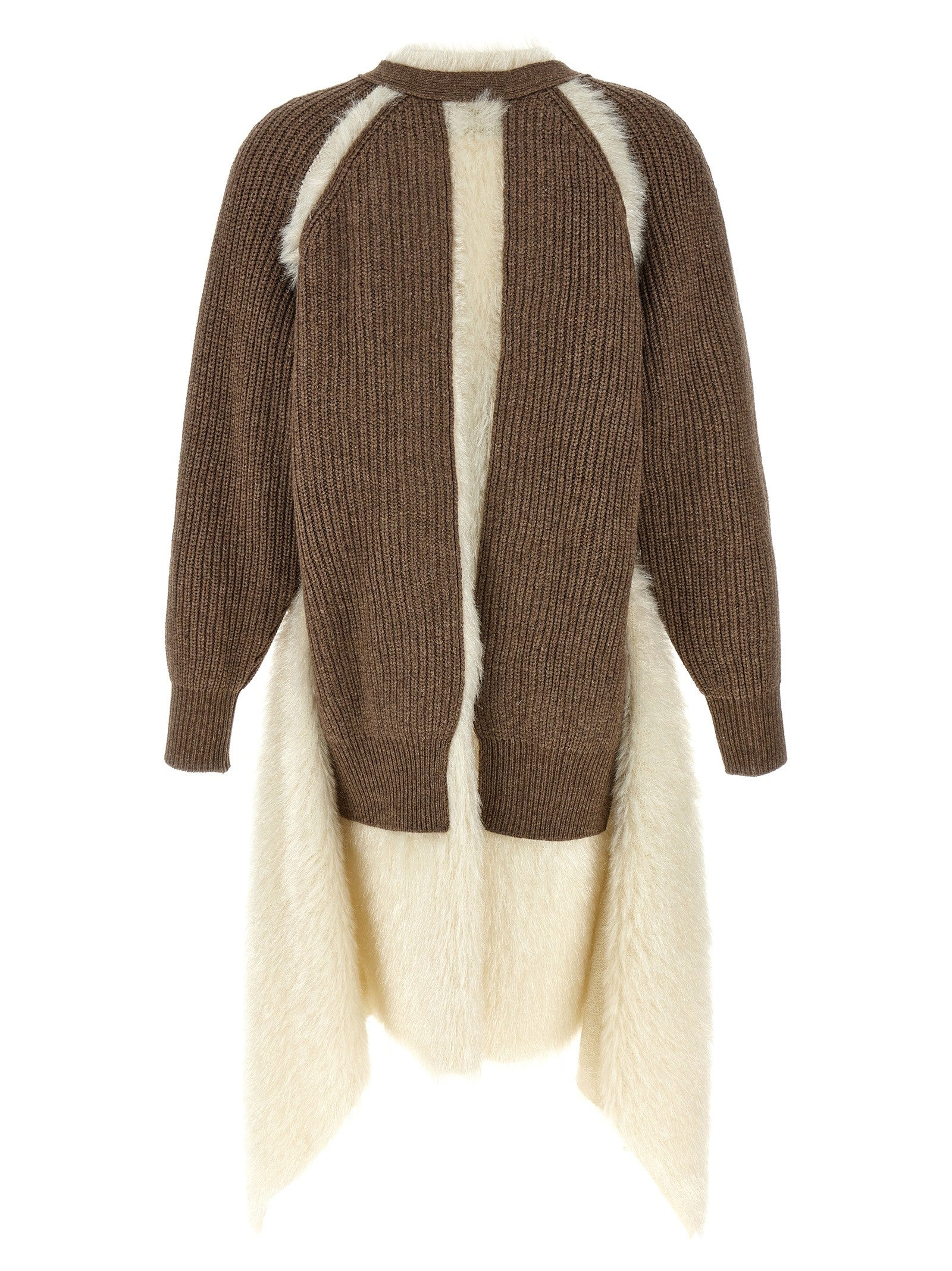 Undercover Two Material Cardigan Brown