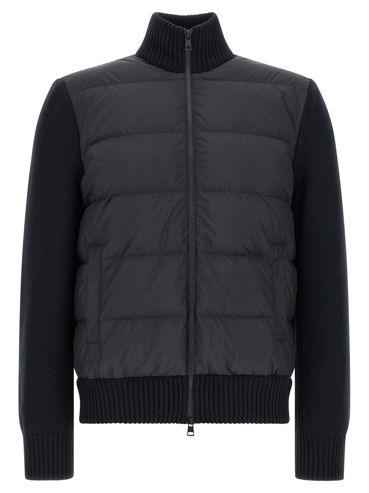 Moncler Two Material Cardigan Blue