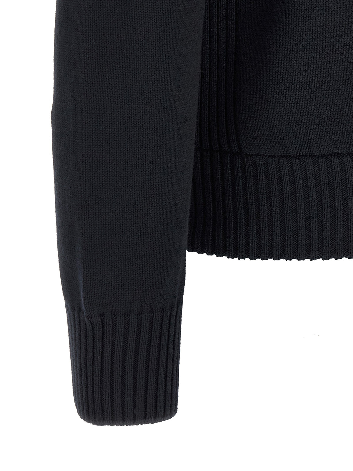 Moncler Two Material Cardigan Blue