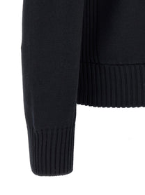 Moncler Two Material Cardigan Blue