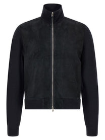 Tom Ford Two Material Cardigan Blue