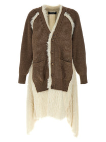 Undercover Two Material Cardigan Brown