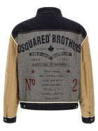 Dsquared2 Two Material Denim Jacket Beige, view 2