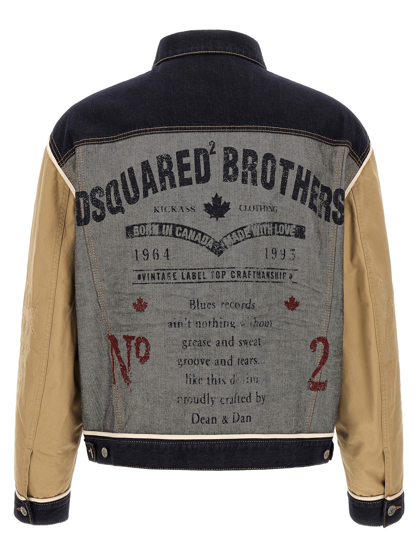 Dsquared2 Two Material Denim Jacket Beige