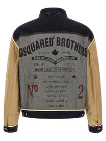 Dsquared2 Two Material Denim Jacket Beige