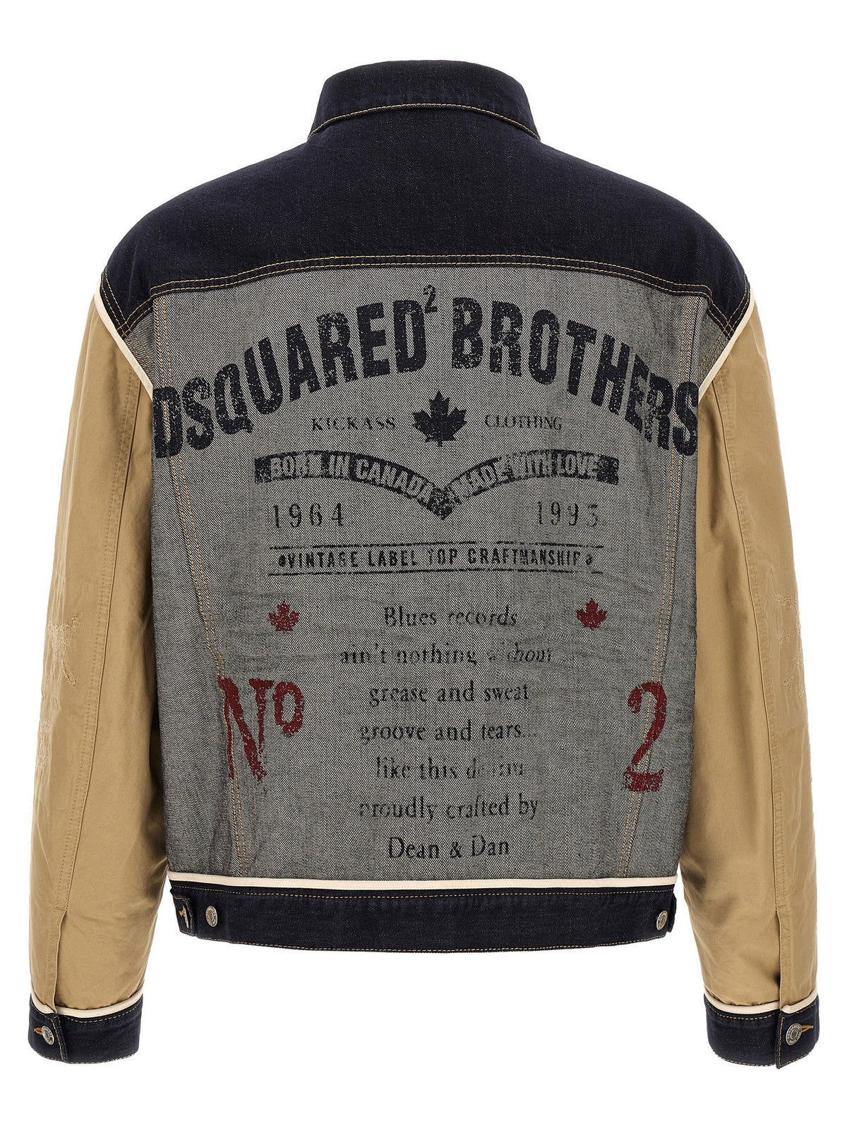 Dsquared2 Two Material Denim Jacket Beige, view 2