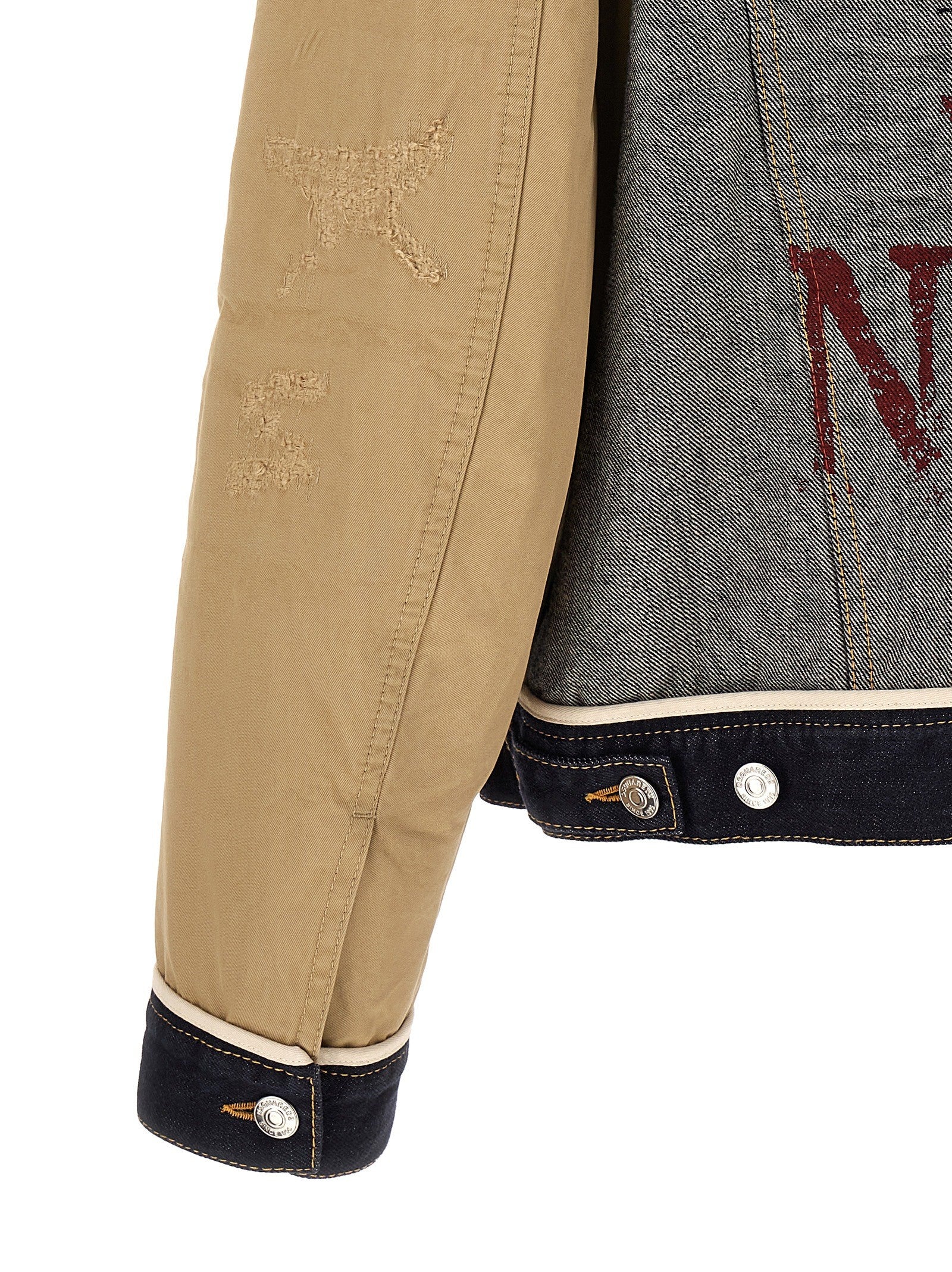 Dsquared2 Two Material Denim Jacket Beige