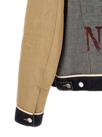 Dsquared2 Two Material Denim Jacket Beige