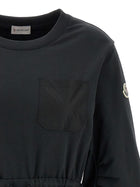 Moncler Two Material Dress Black, view 3