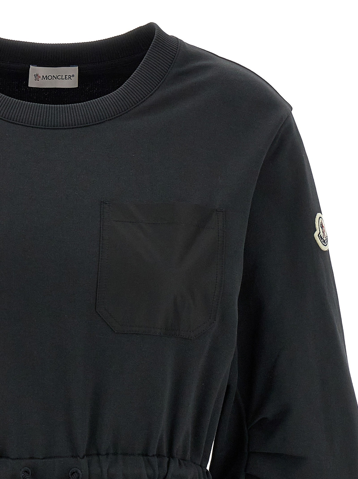 Moncler Two Material Dress Black, view 3