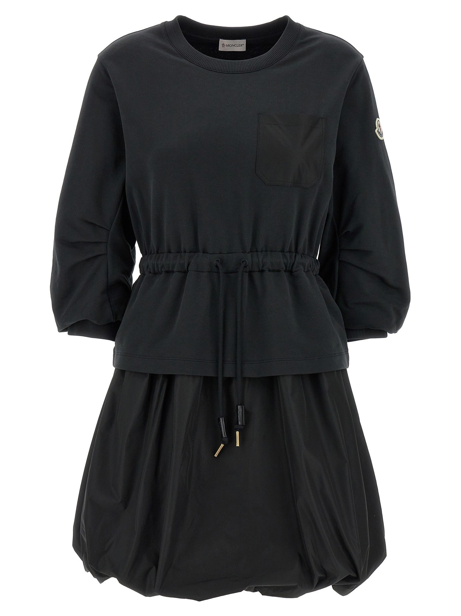 Moncler Two Material Dress Black
