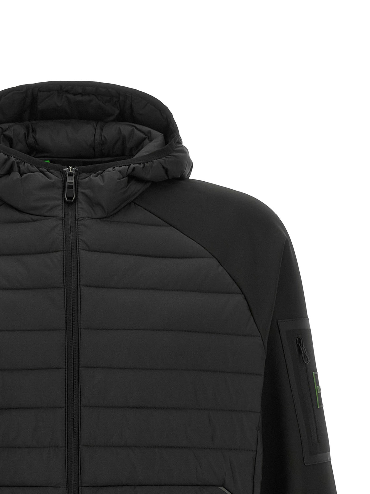 HUGO BOSS Two Material Hoodie Black