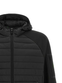 HUGO BOSS Two Material Hoodie Black