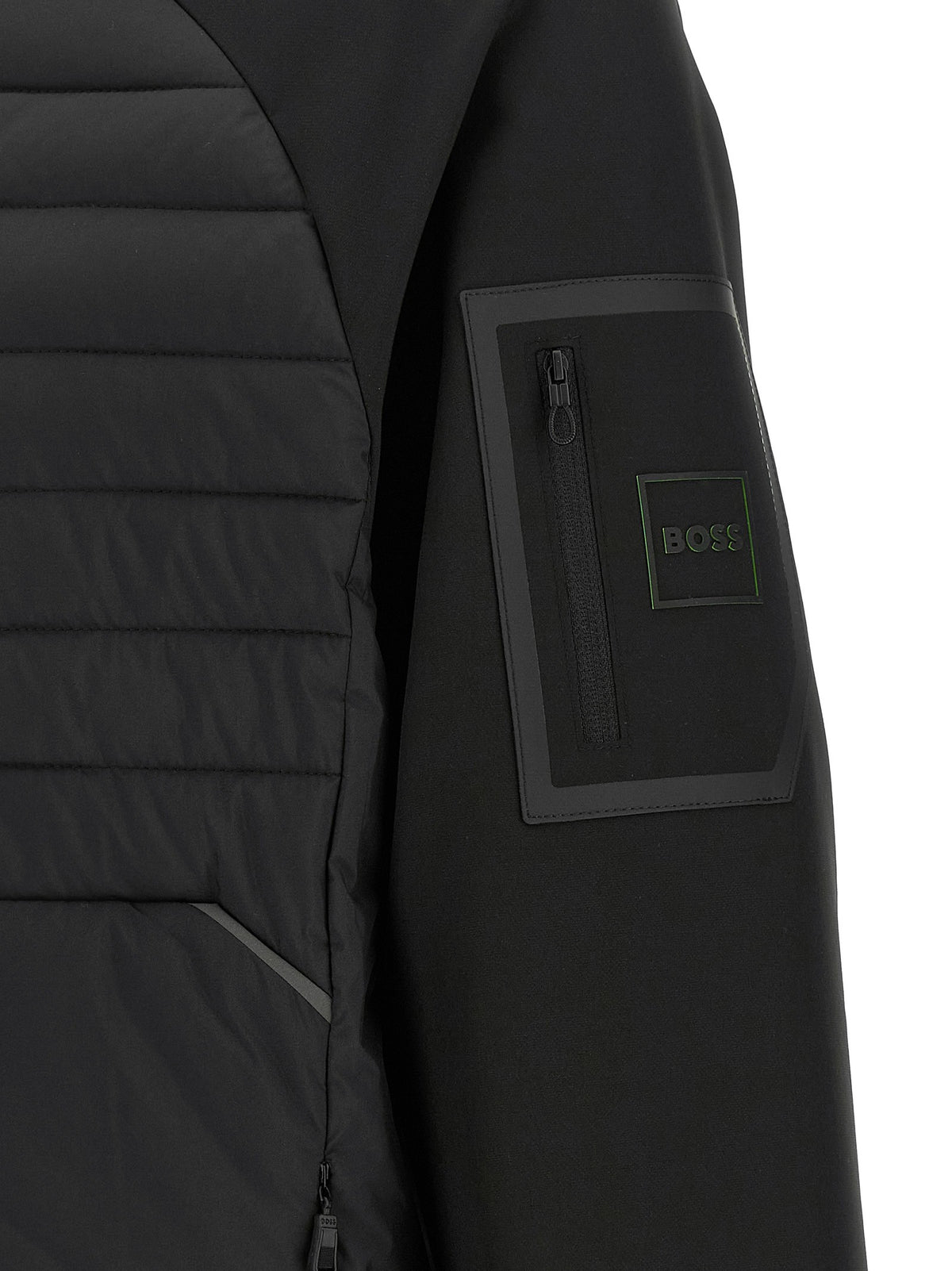 HUGO BOSS Two Material Hoodie Black