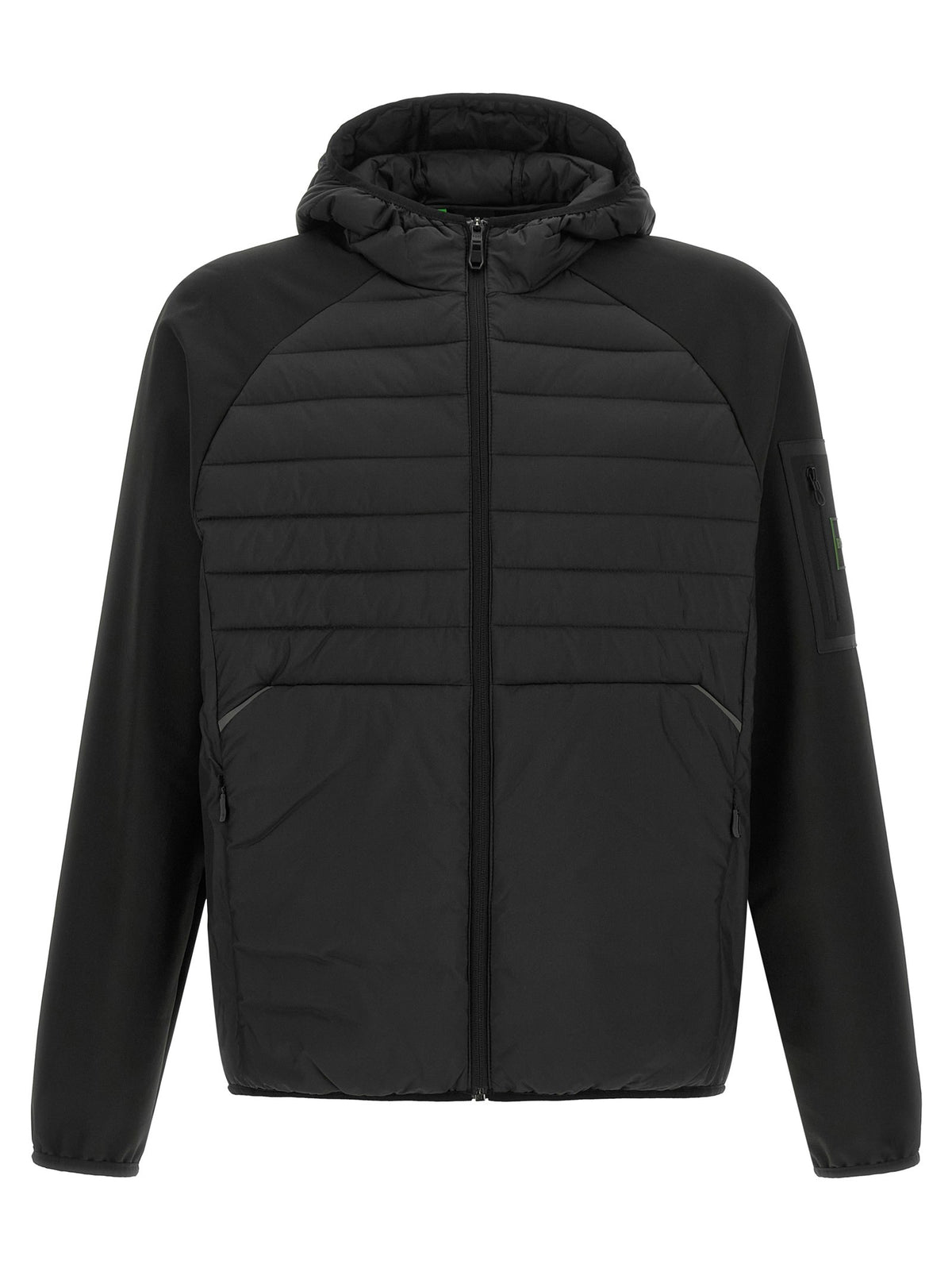 HUGO BOSS Two Material Hoodie Black