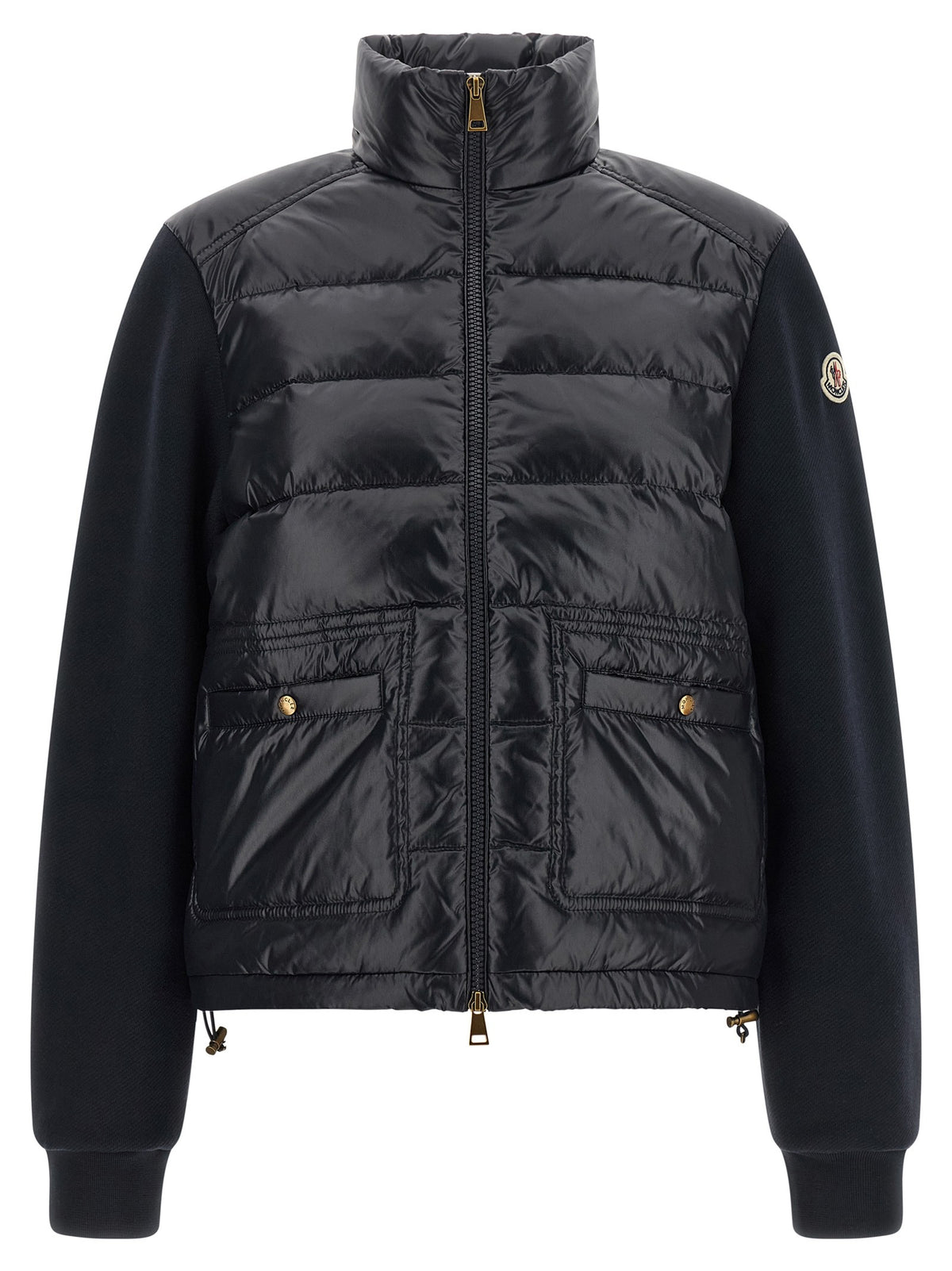 Moncler Two Material Padded Cardigan Blue