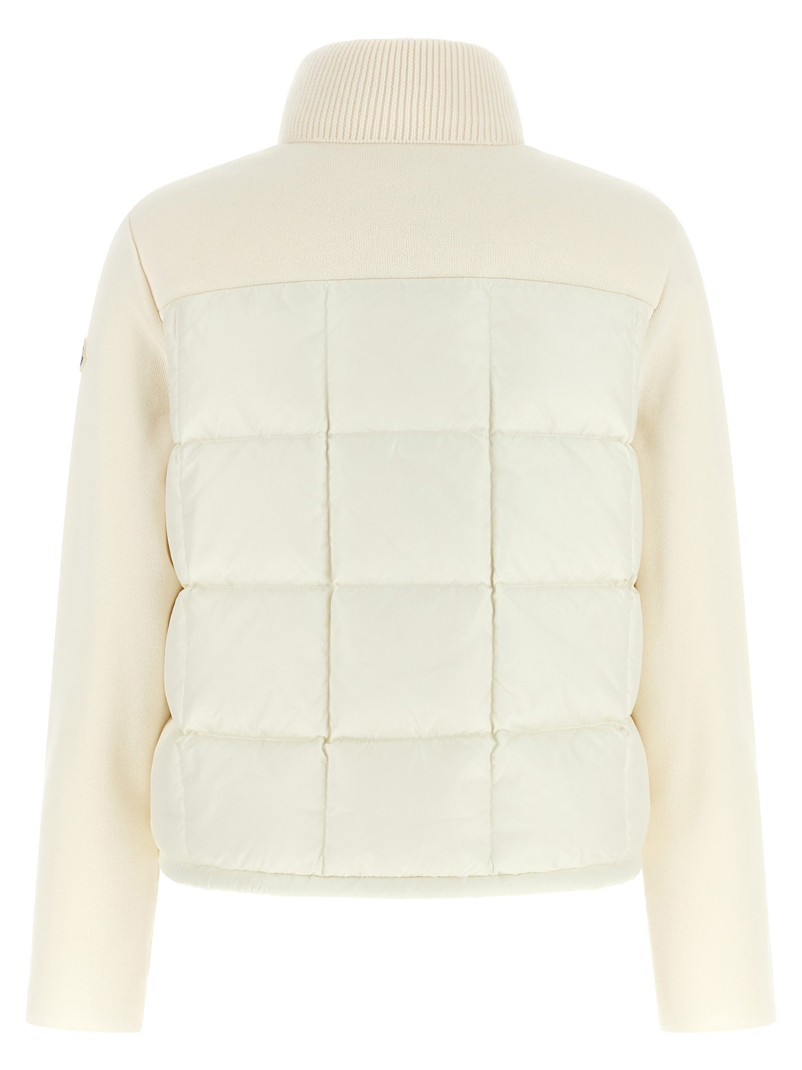 Moncler Two Material Padded Cardigan White