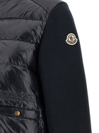 Moncler Two Material Padded Cardigan Blue, view 4