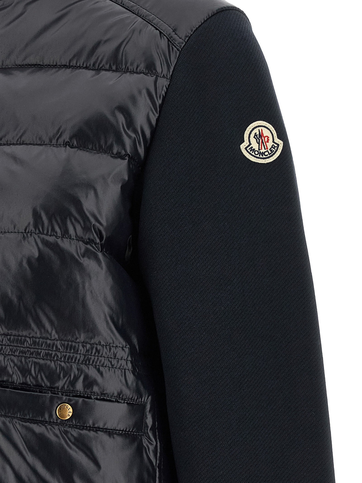 Moncler Two Material Padded Cardigan Blue, view 4
