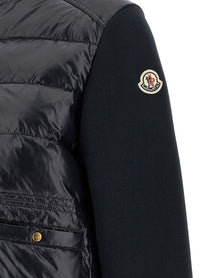 Moncler Two Material Padded Cardigan Blue, view 4