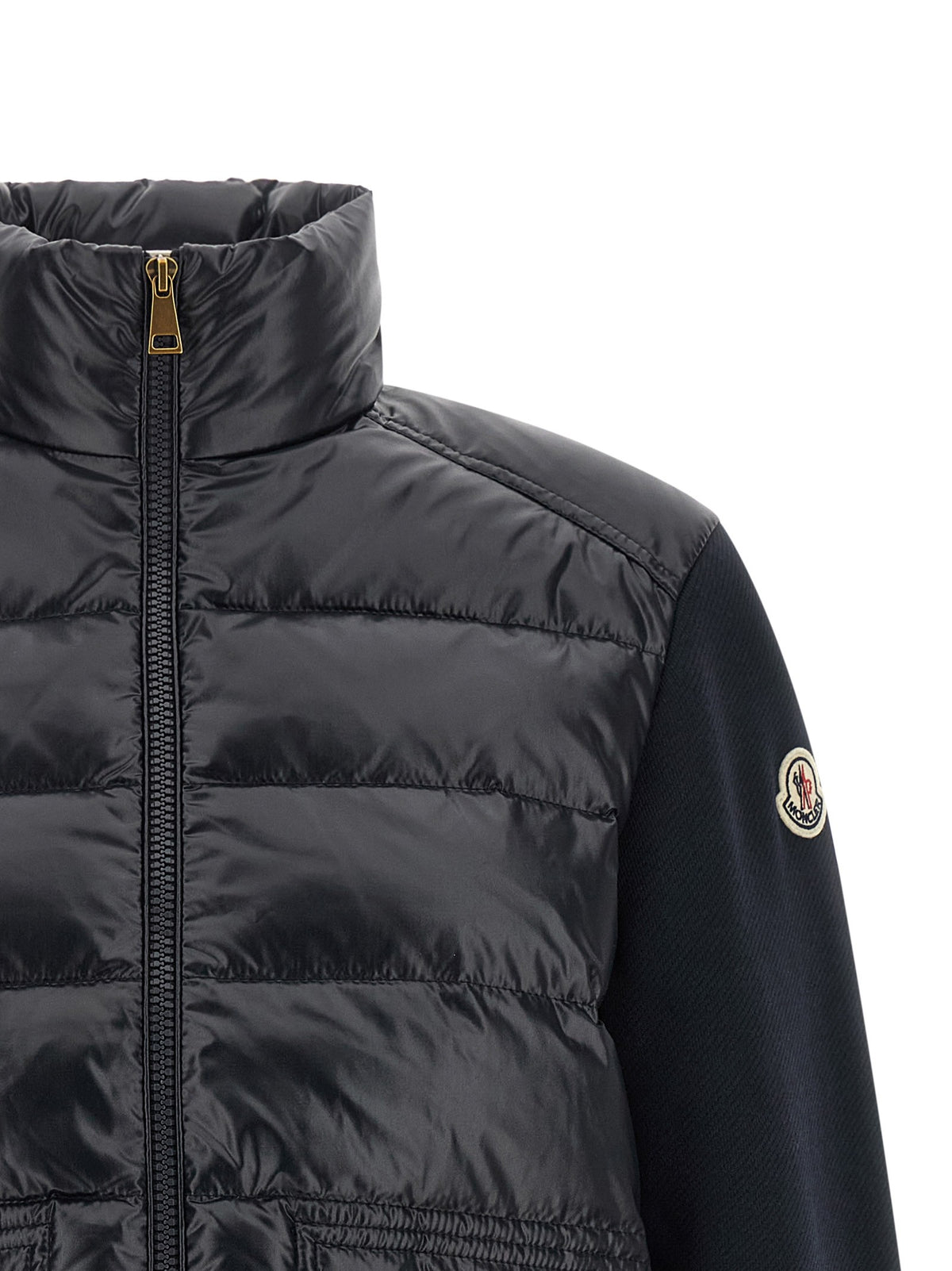 Moncler Two Material Padded Cardigan Blue, view 3