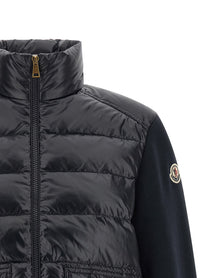 Moncler Two Material Padded Cardigan Blue, view 3
