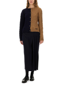 Moschino Women's Two Tone Alpaca Blend Cardigan Multicolor