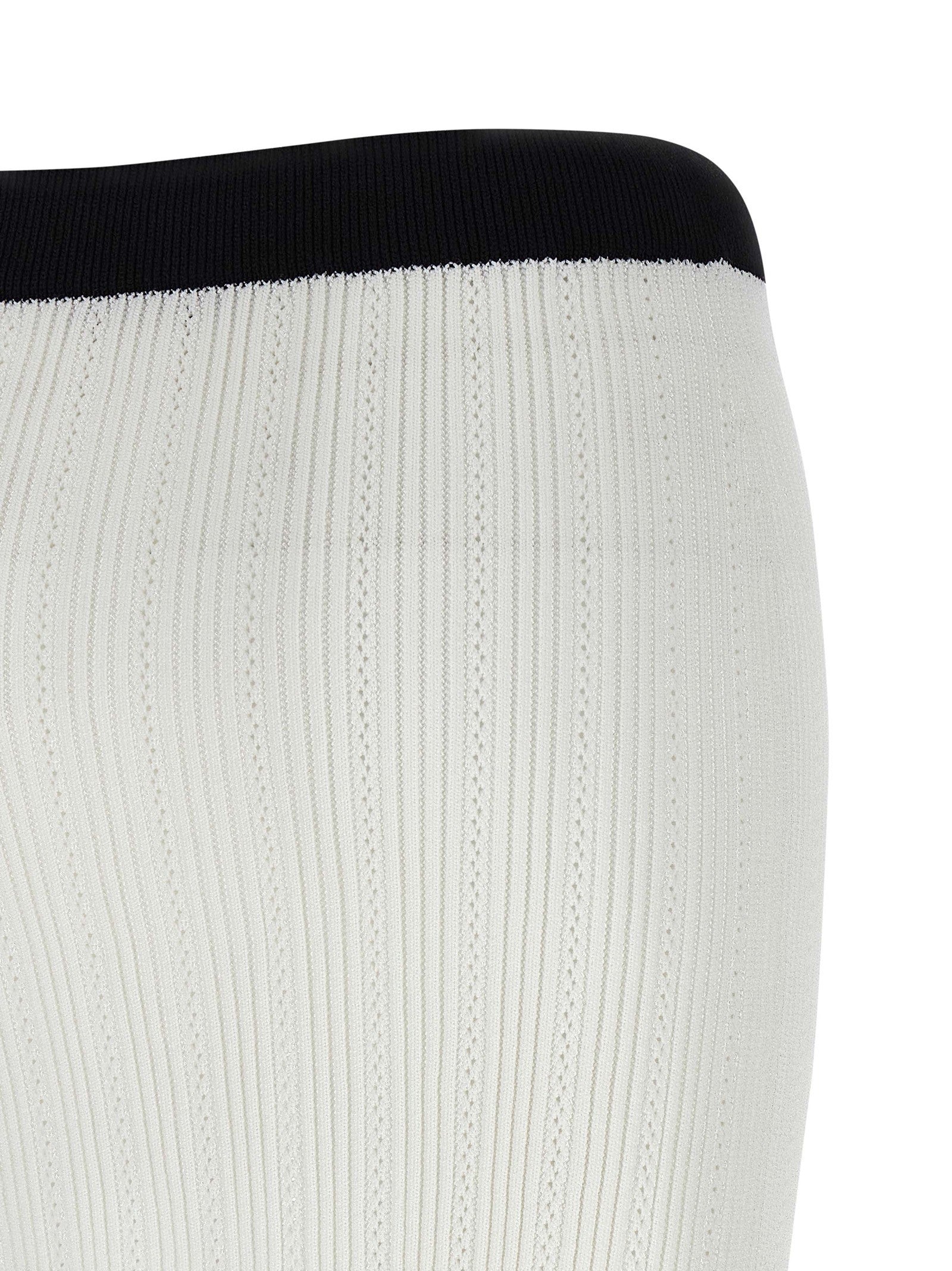 Balmain Two Tone Miniskirt White