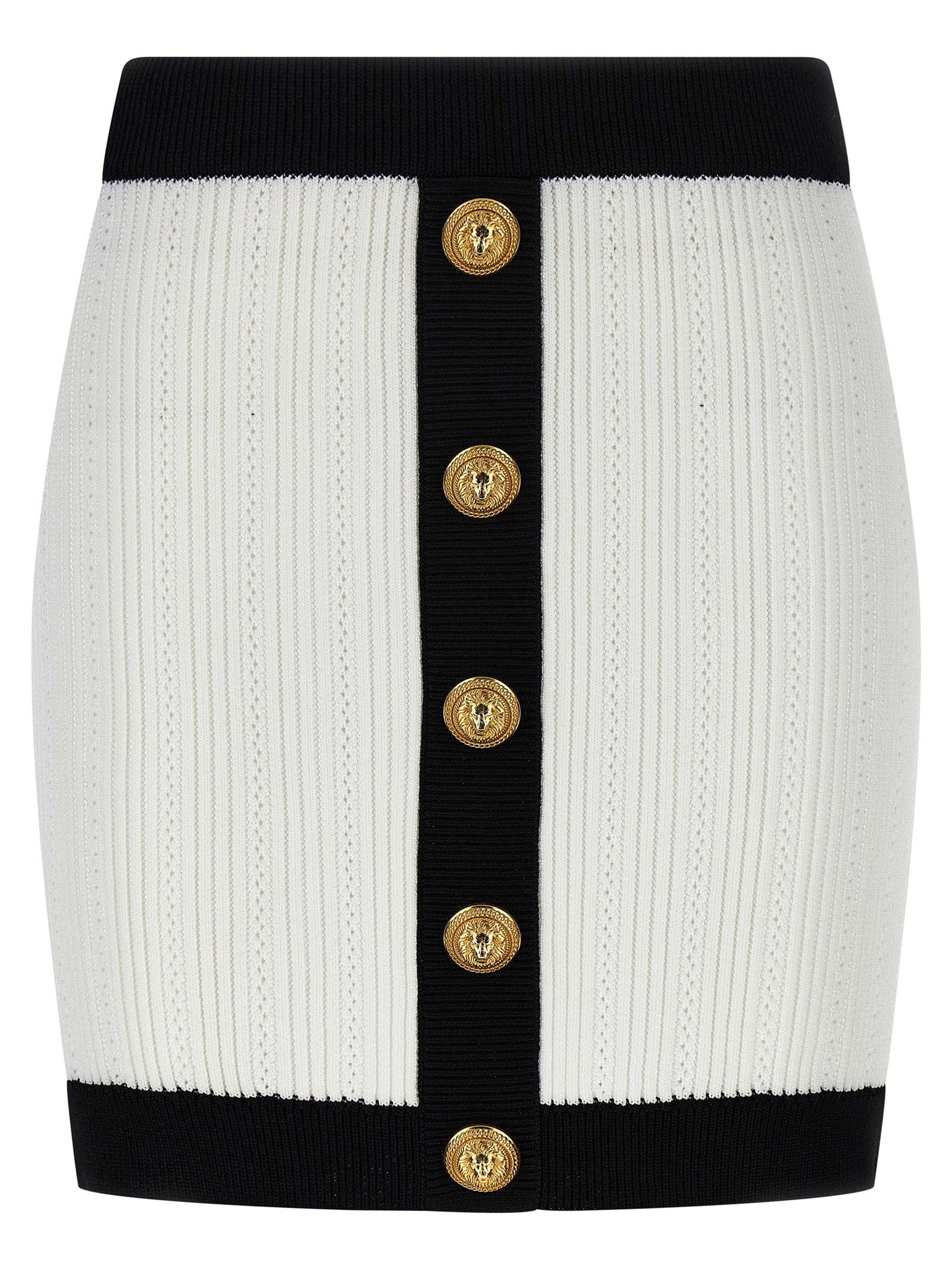 Balmain Two Tone Miniskirt White