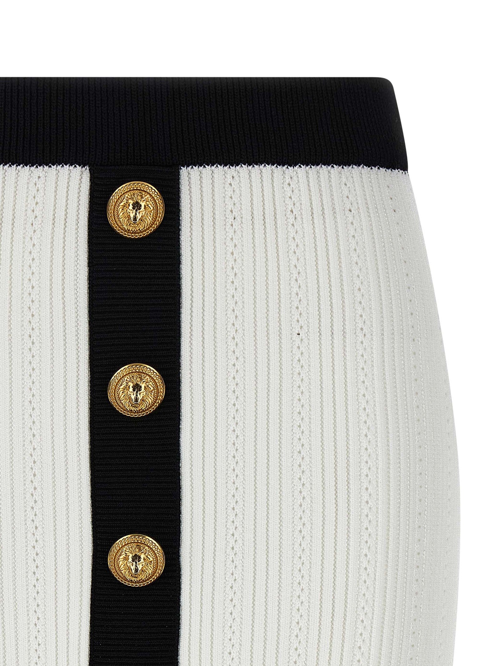 Balmain Two Tone Miniskirt White