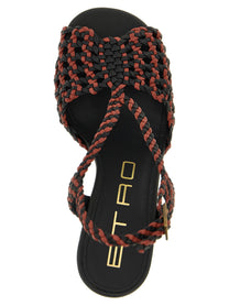 ETRO Two Tone Sandals Brown