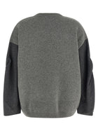 Nude Lucy Two Tone Sleeve Sweater Grey, view 2