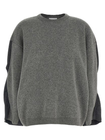 Nude Lucy Two Tone Sleeve Sweater Grey