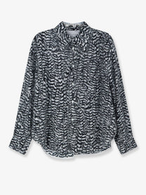 Bottega Veneta Women's Two Tone Viscose Shirt Black