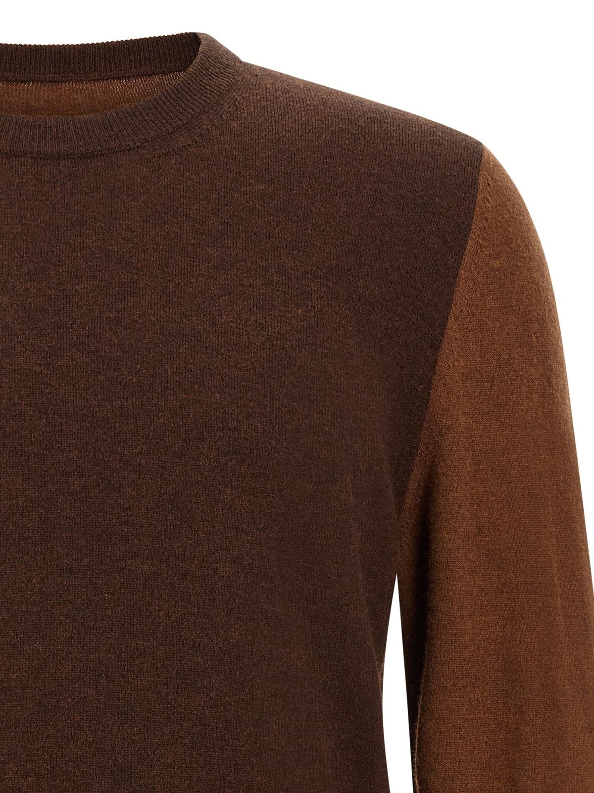 Maison Margiela Two Tone Wool Sweater Brown