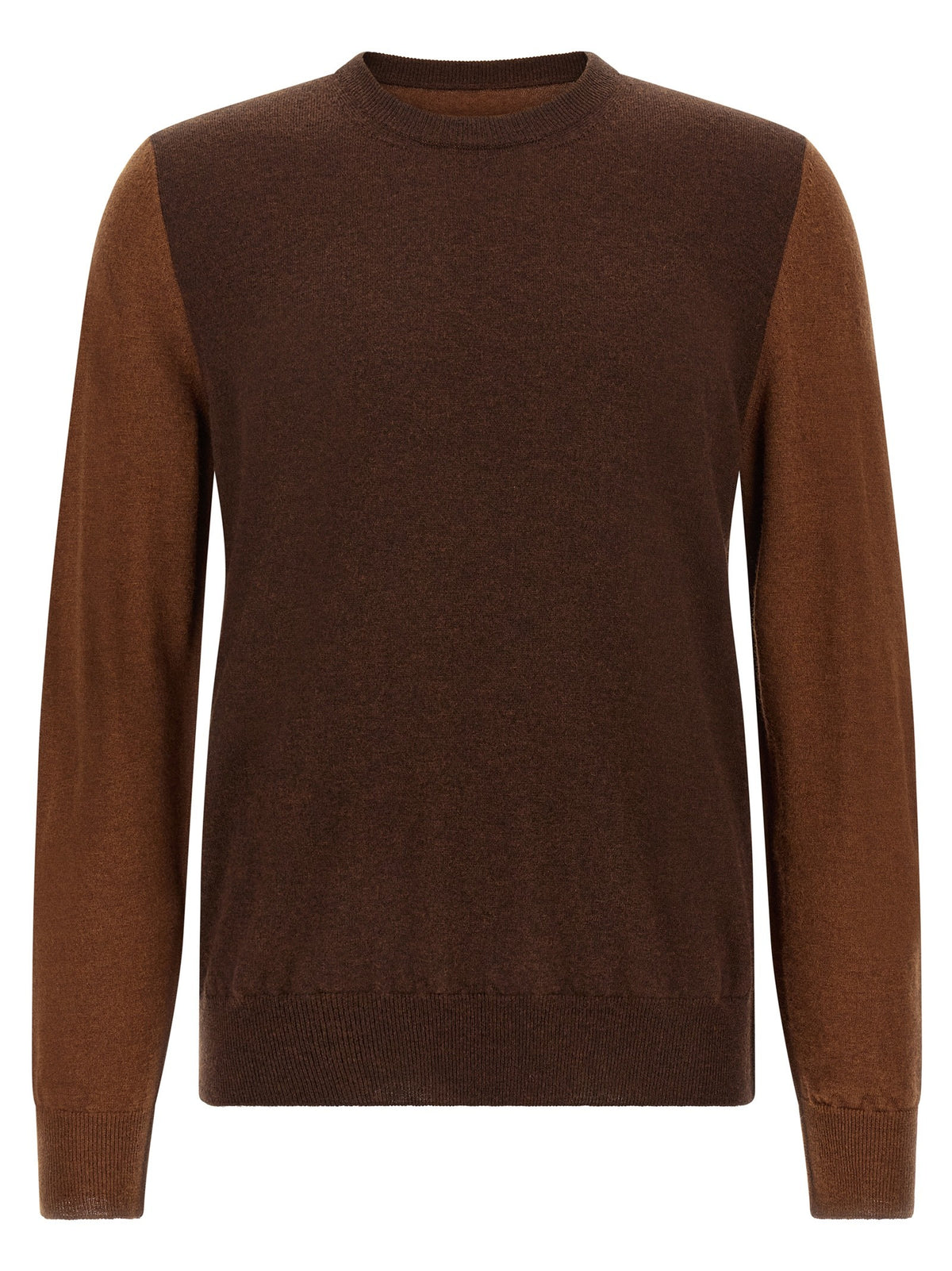 Maison Margiela Two Tone Wool Sweater Brown