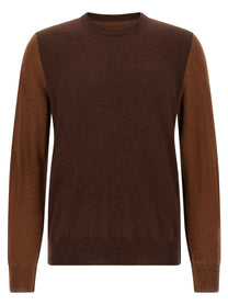 Maison Margiela Two Tone Wool Sweater Brown