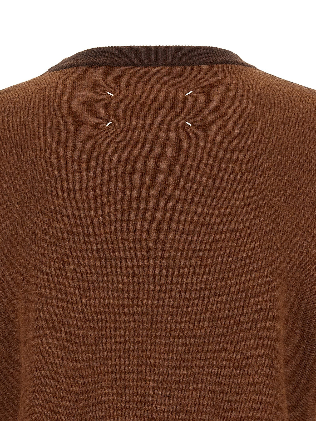 Maison Margiela Two Tone Wool Sweater Brown