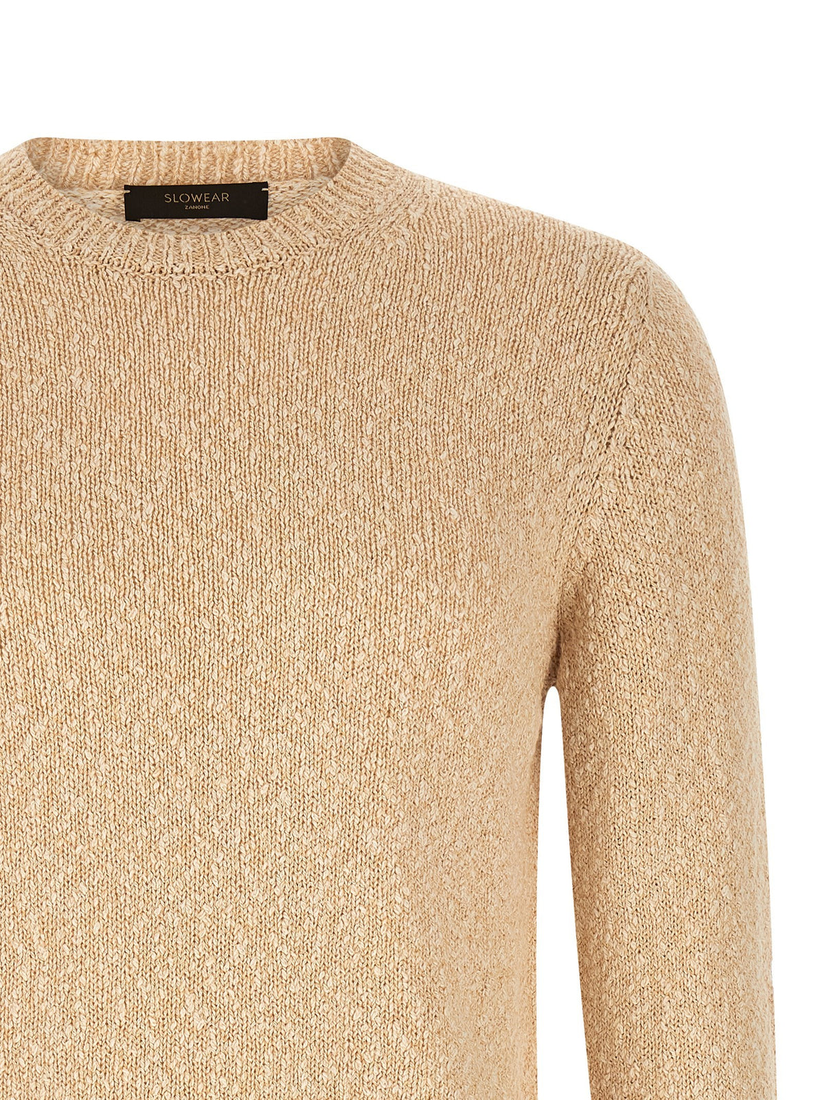 Zanone Two Tone Yarn Sweater Beige, view 3