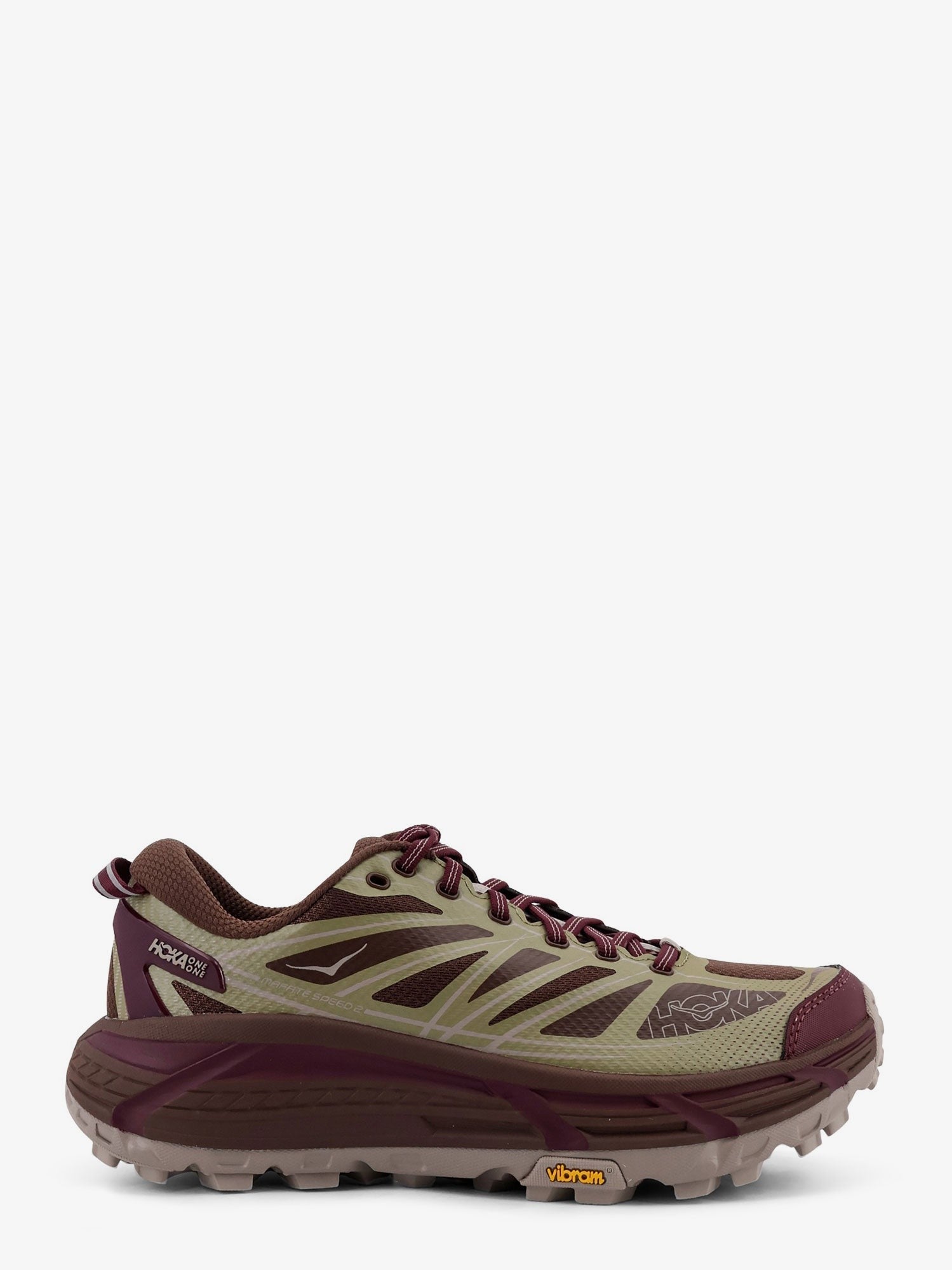 Hoka Men's Mafate Speed Mesh and Rubber Sneakers Red